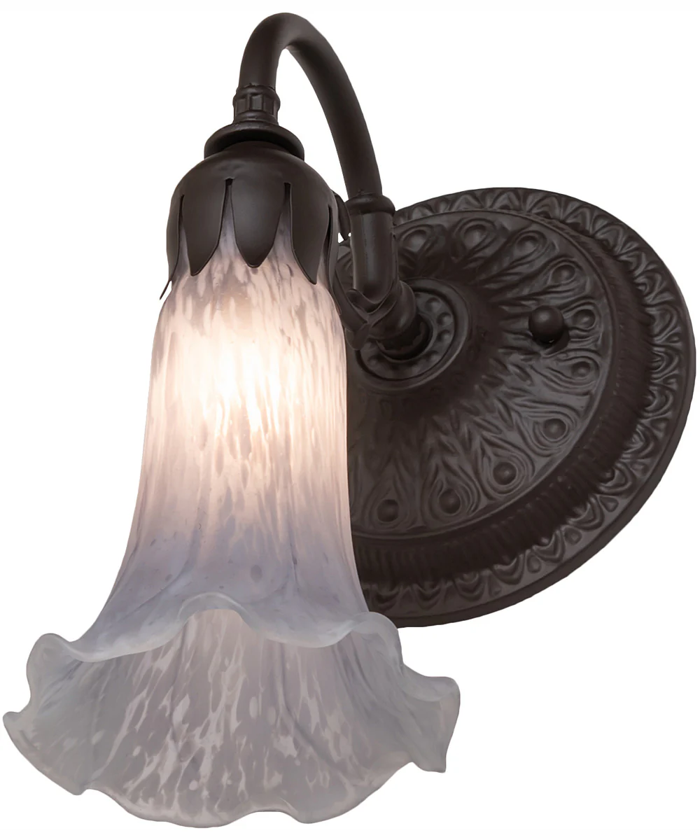 5.5" Wide Gray Tiffany Pond Lily Wall Sconce - Image 6