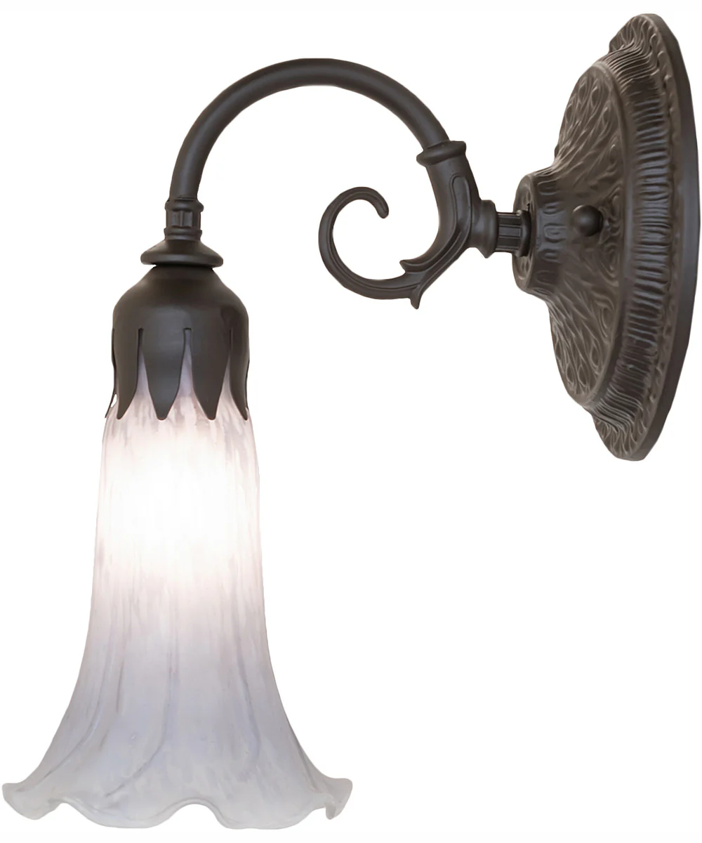 5.5" Wide Gray Tiffany Pond Lily Wall Sconce - Image 7