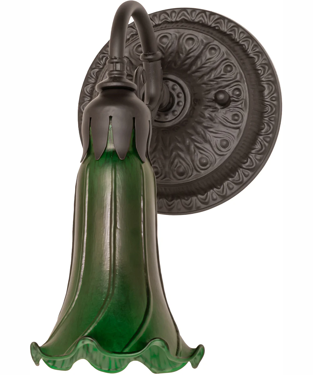 5.5" Wide Green Tiffany Pond Lily Wall Sconce - Image 3