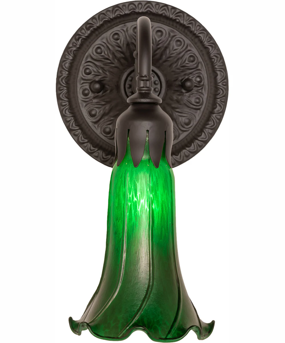 5.5" Wide Green Tiffany Pond Lily Wall Sconce - Image 5