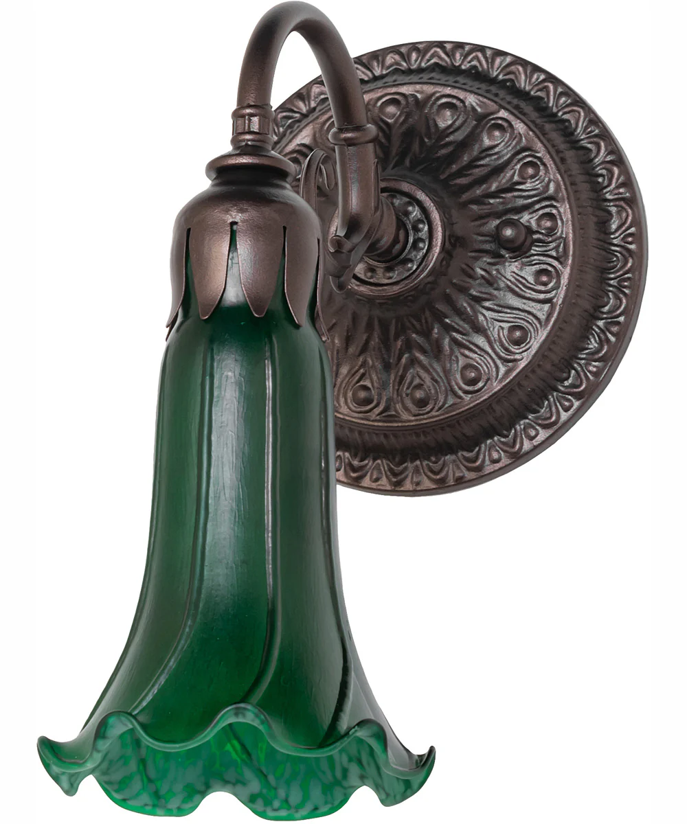 5.5" Wide Green Tiffany Pond Lily Wall Sconce - Image 3