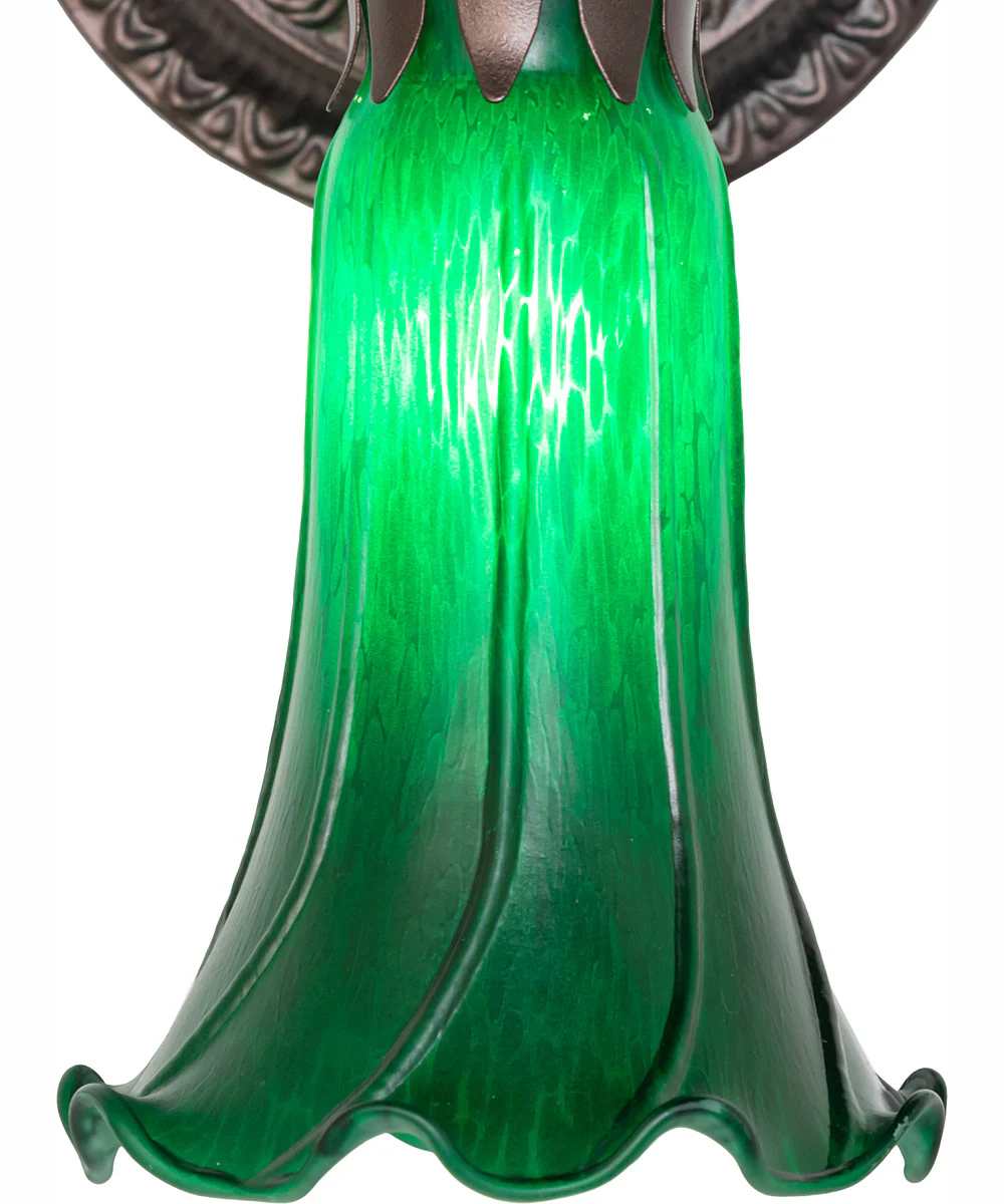 5.5" Wide Green Tiffany Pond Lily Wall Sconce - Image 4