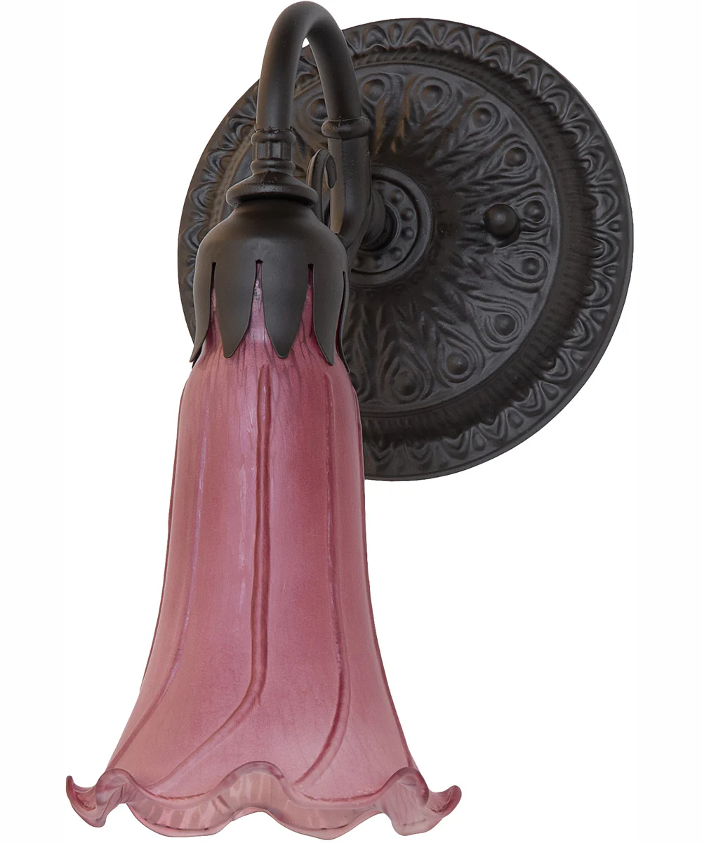 5.5" Wide Lavender Tiffany Pond Lily Wall Sconce - Image 3