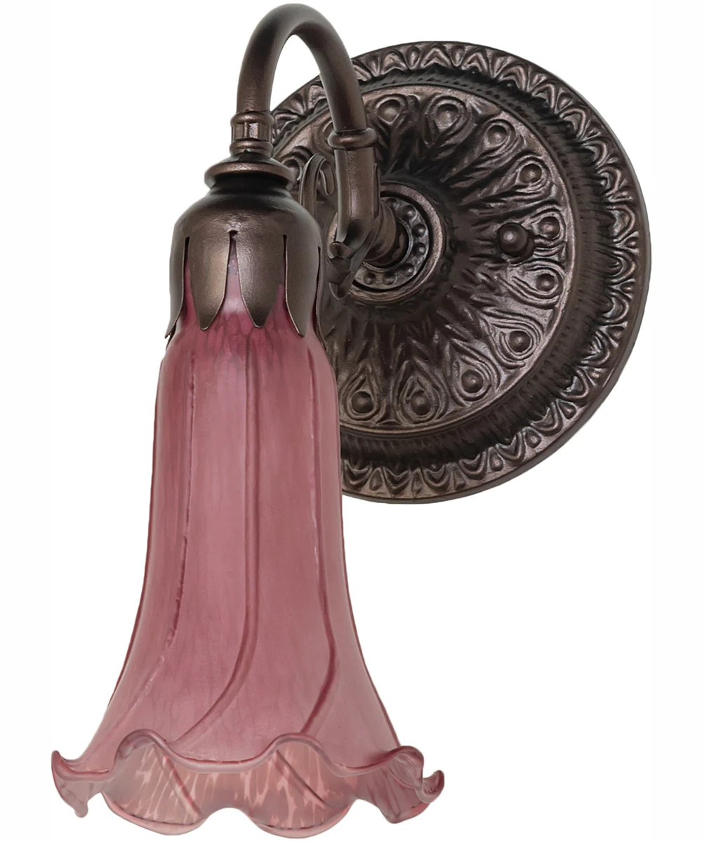5.5" Wide Lavender Tiffany Pond Lily Wall Sconce - Image 3