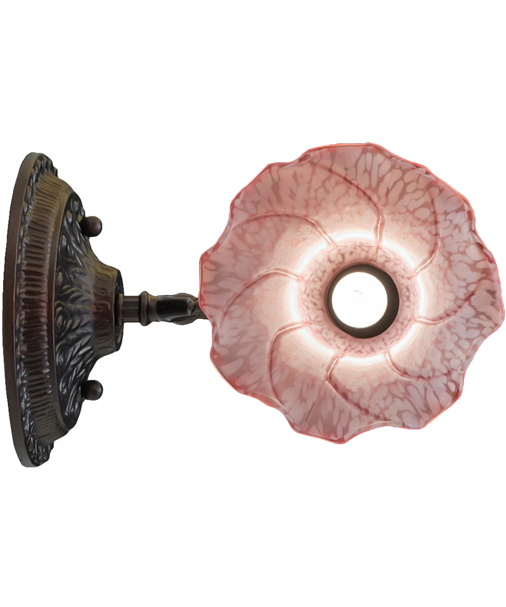 5.5" Wide Pink Tiffany Pond Lily Wall Sconce - Image 7