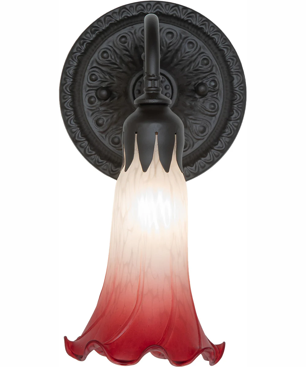 5.5" Wide Pink/White Tiffany Pond Lily Wall Sconce - Image 5