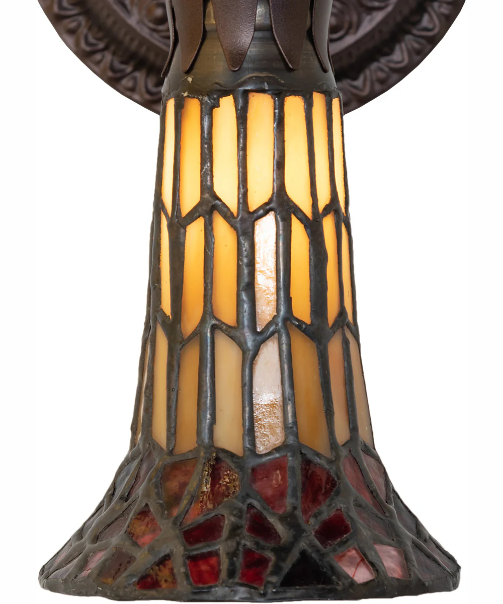 5.5" Wide Stained Glass Pond Lily Wall Sconce - Image 4