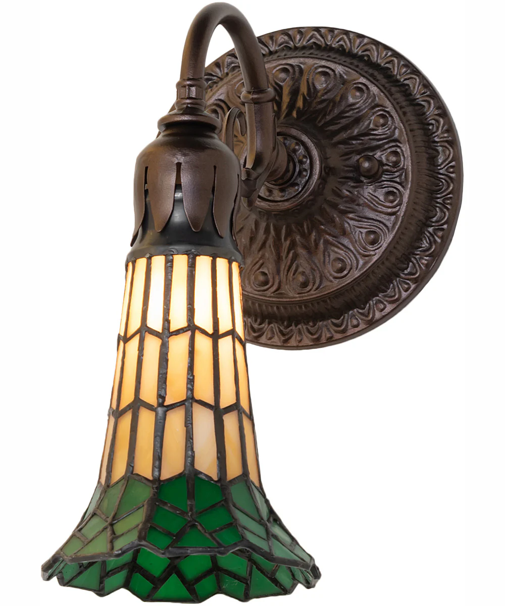 5.5" Wide Stained Glass Pond Lily Wall Sconce