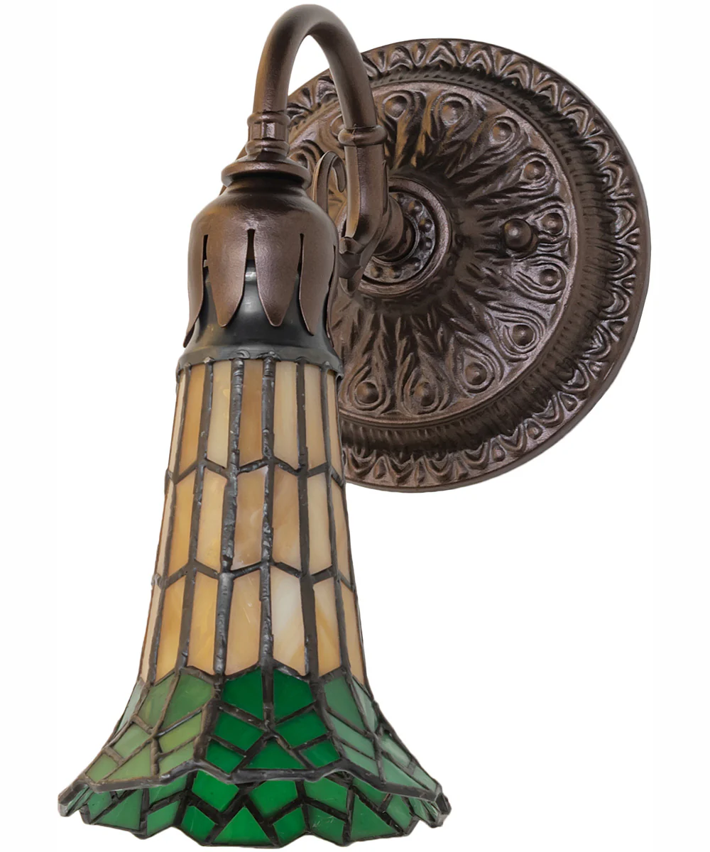 5.5" Wide Stained Glass Pond Lily Wall Sconce - Image 3