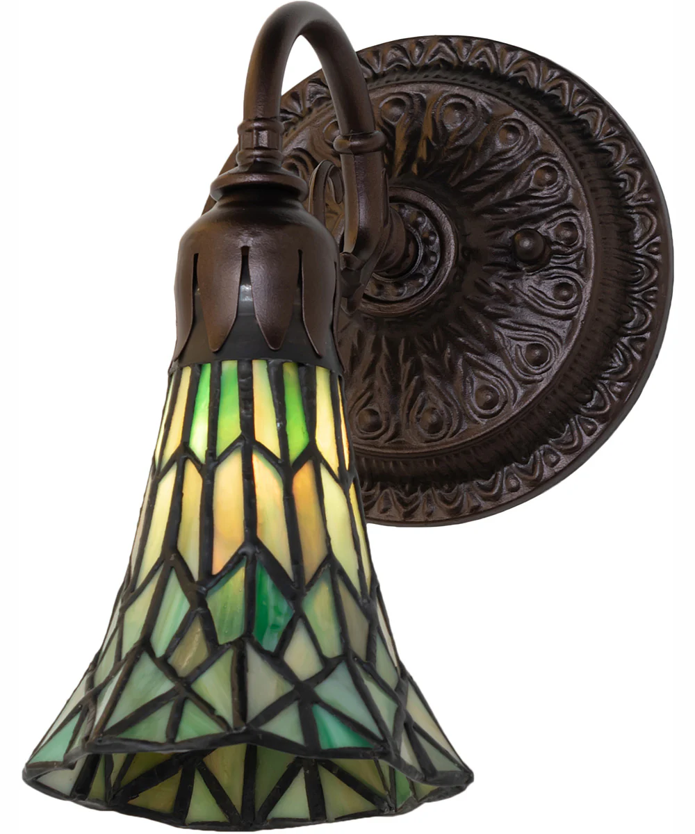 5.5" Wide Stained Glass Pond Lily Wall Sconce
