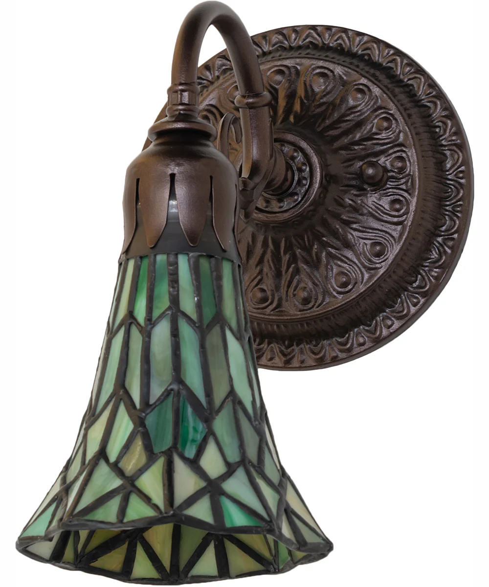 5.5" Wide Stained Glass Pond Lily Wall Sconce - Image 3