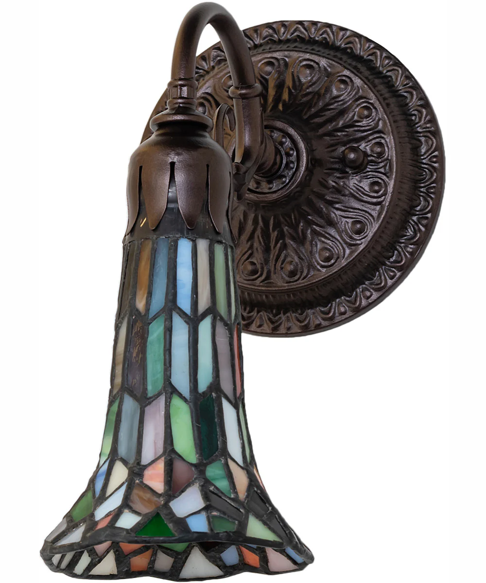 5.5" Wide Stained Glass Pond Lily Wall Sconce - Image 3