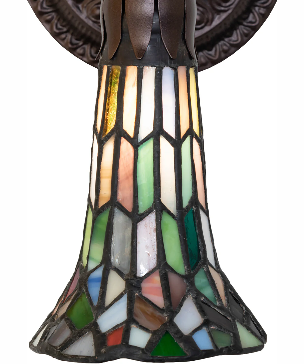 5.5" Wide Stained Glass Pond Lily Wall Sconce - Image 4