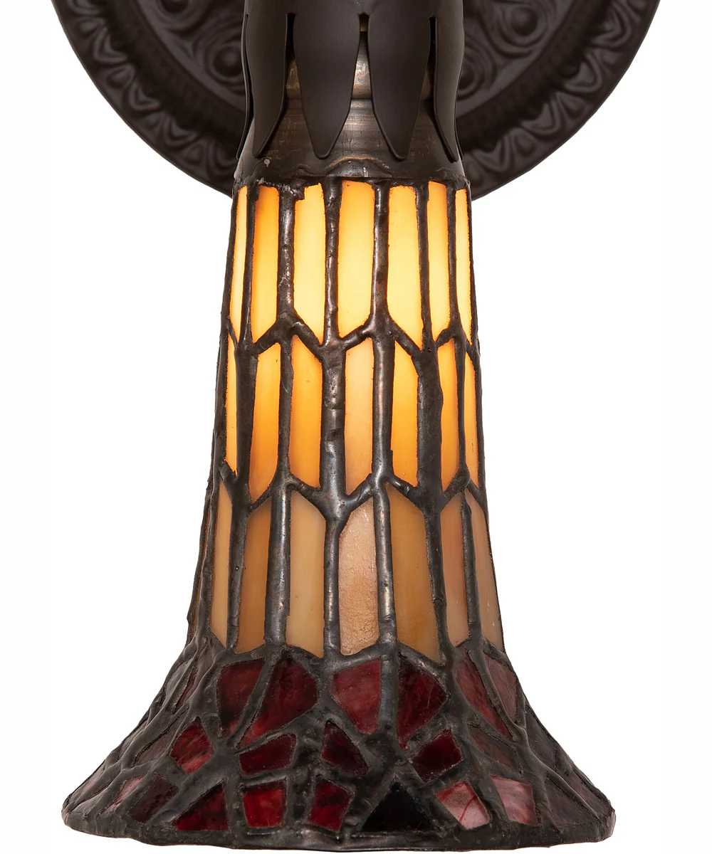 5.5" Wide Stained Glass Pond Lily Wall Sconce - Image 8