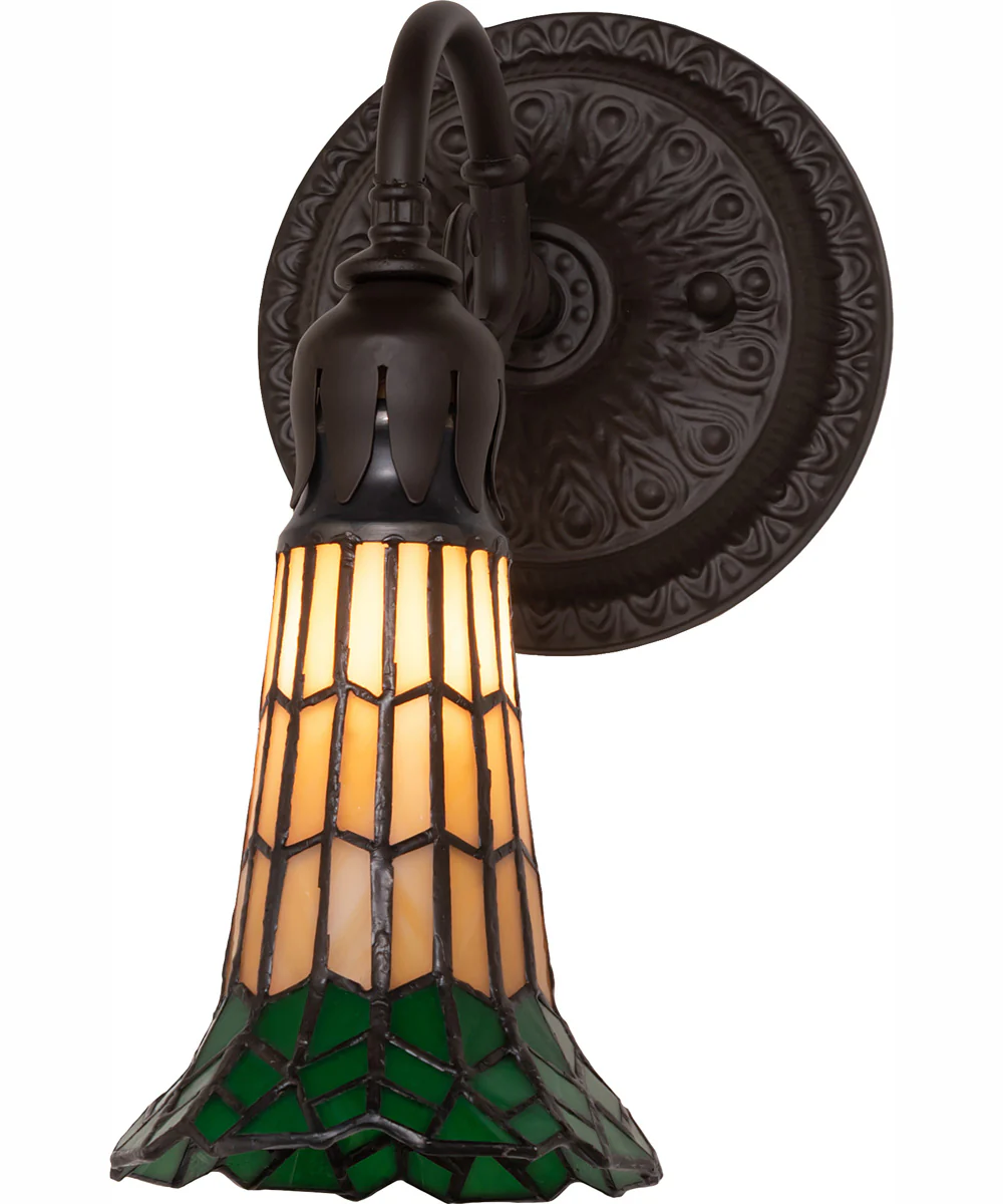 5.5" Wide Stained Glass Pond Lily Wall Sconce - Image 2