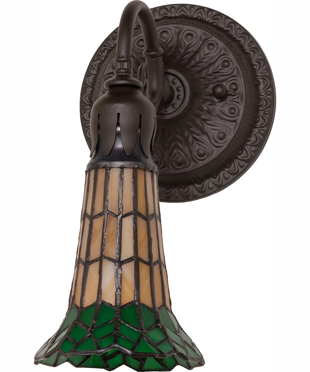5.5" Wide Stained Glass Pond Lily Wall Sconce - Image 3