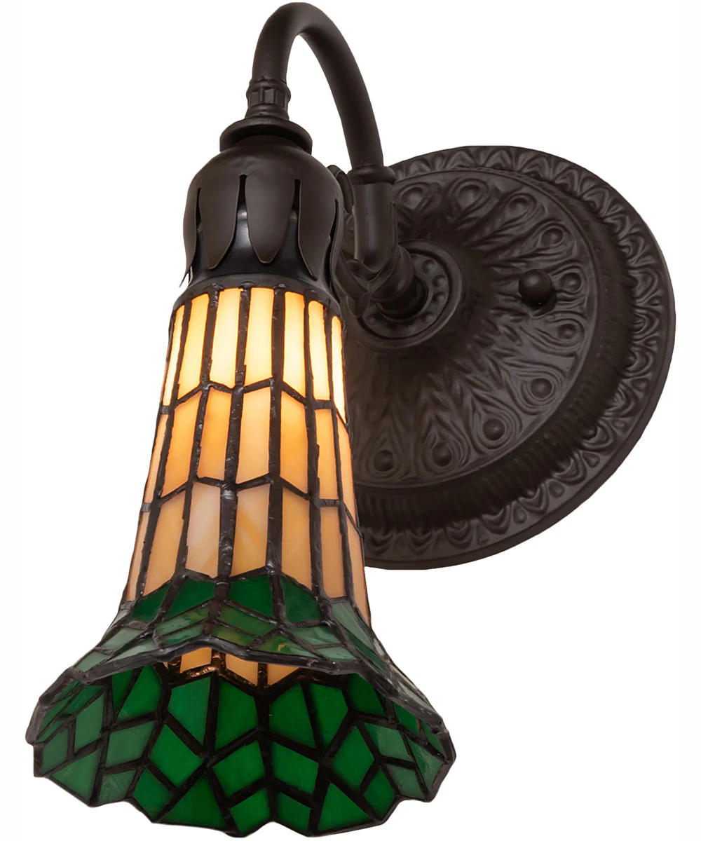 5.5" Wide Stained Glass Pond Lily Wall Sconce - Image 5