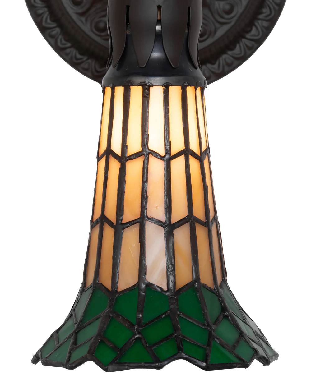 5.5" Wide Stained Glass Pond Lily Wall Sconce - Image 7