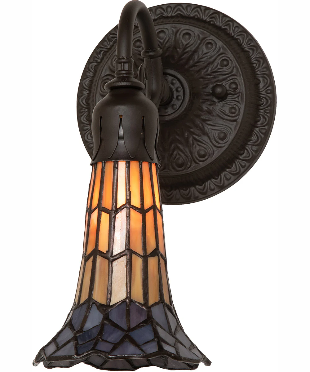 5.5" Wide Stained Glass Pond Lily Wall Sconce - Image 2