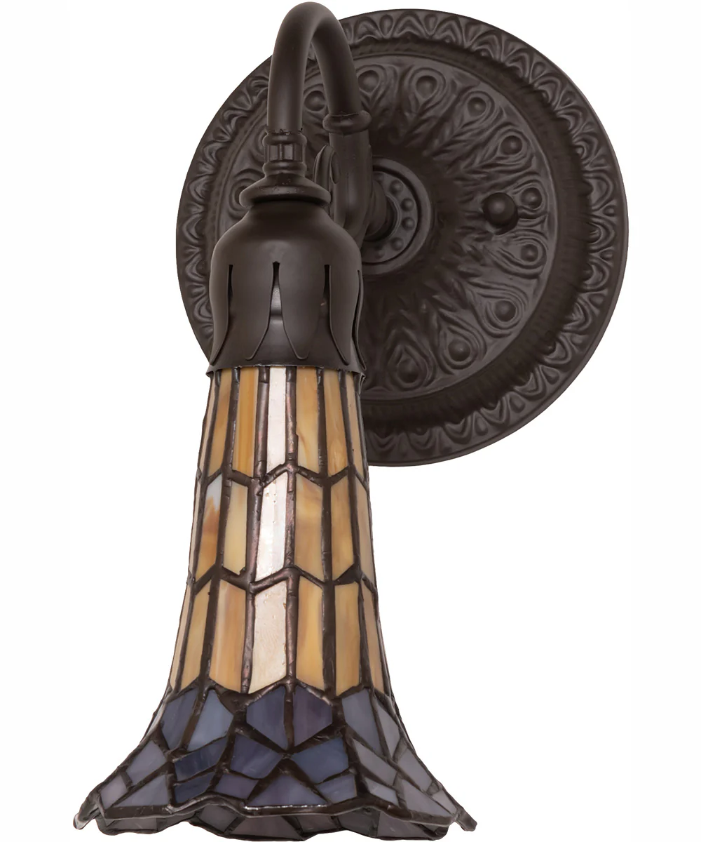 5.5" Wide Stained Glass Pond Lily Wall Sconce - Image 3