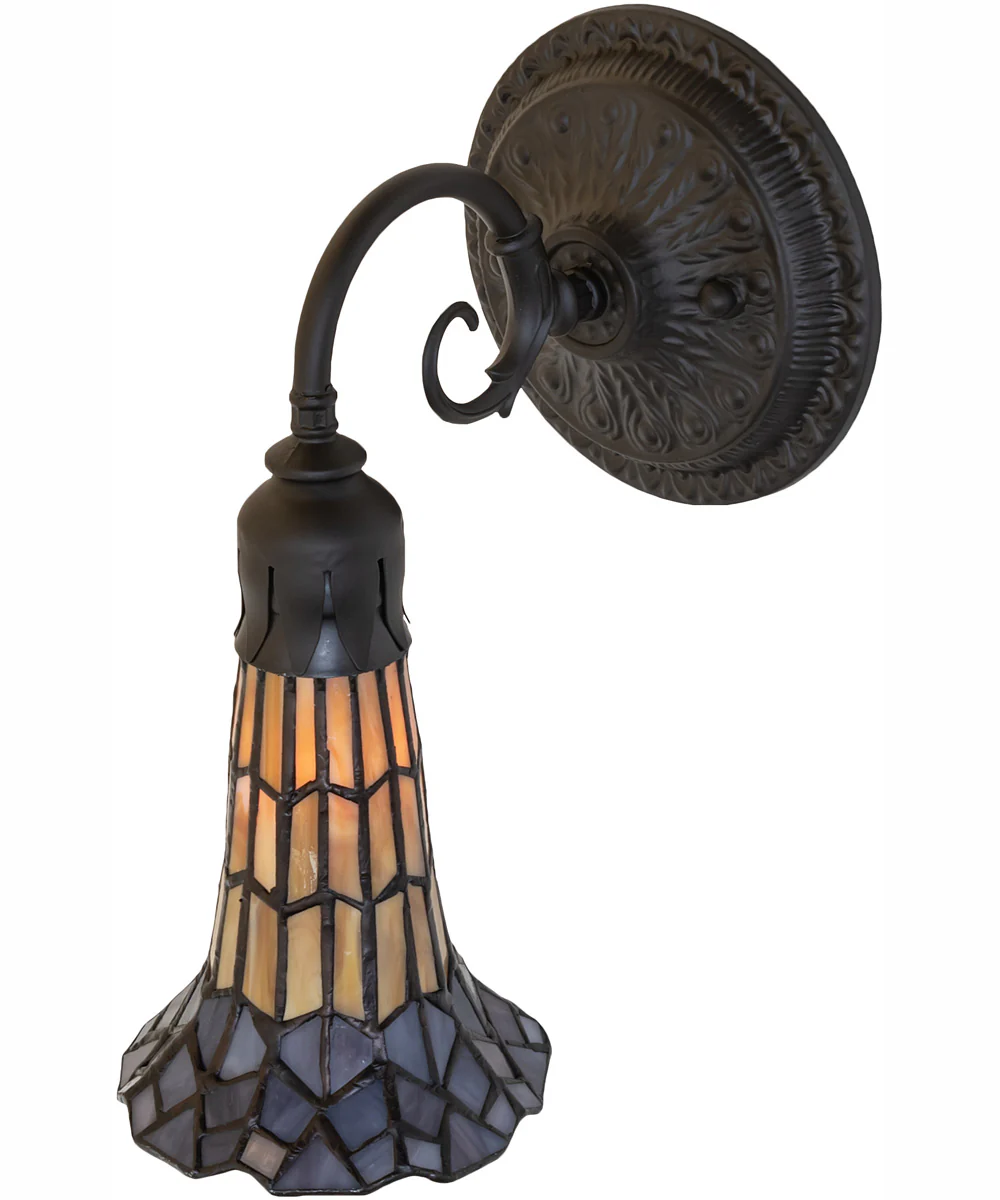 5.5" Wide Stained Glass Pond Lily Wall Sconce - Image 4