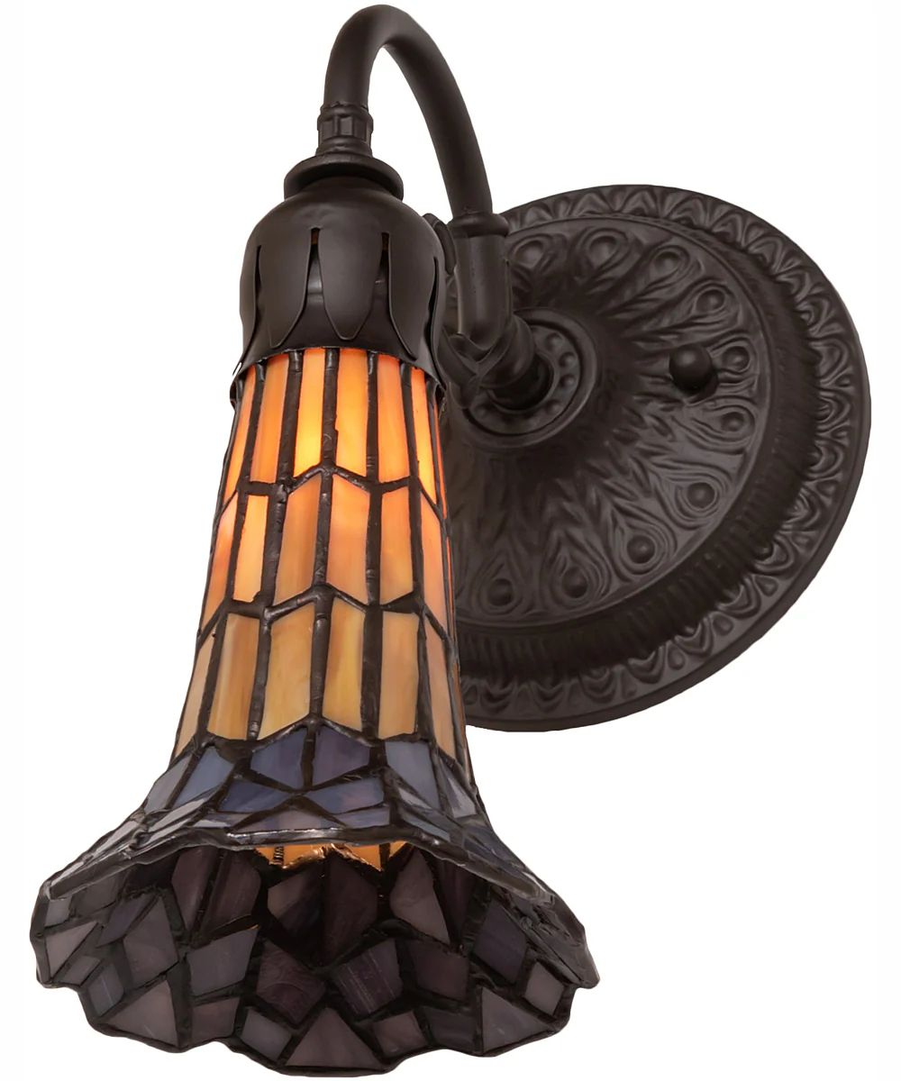5.5" Wide Stained Glass Pond Lily Wall Sconce - Image 6
