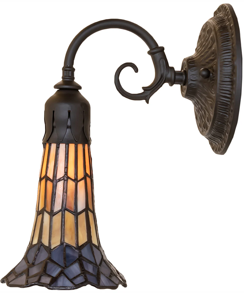 5.5" Wide Stained Glass Pond Lily Wall Sconce - Image 7