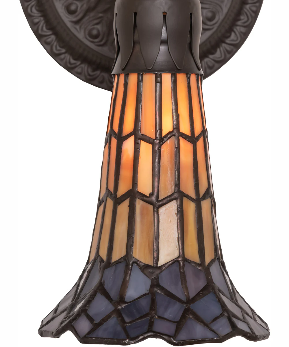 5.5" Wide Stained Glass Pond Lily Wall Sconce - Image 8
