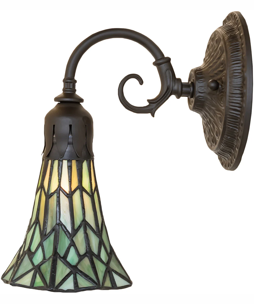 5.5" Wide Stained Glass Pond Lily Wall Sconce - Image 7