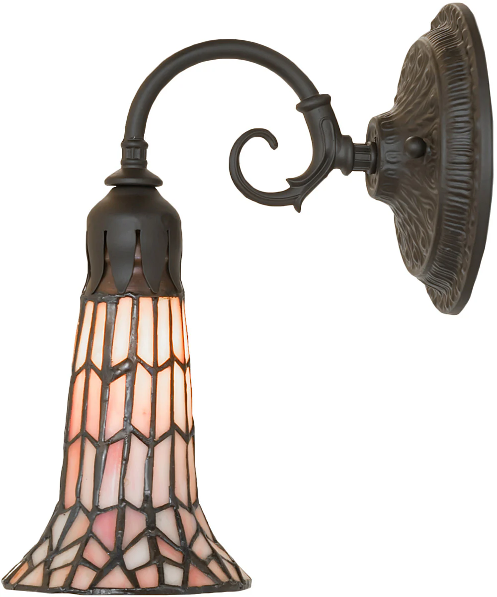 5.5" Wide Stained Glass Pond Lily Wall Sconce - Image 7