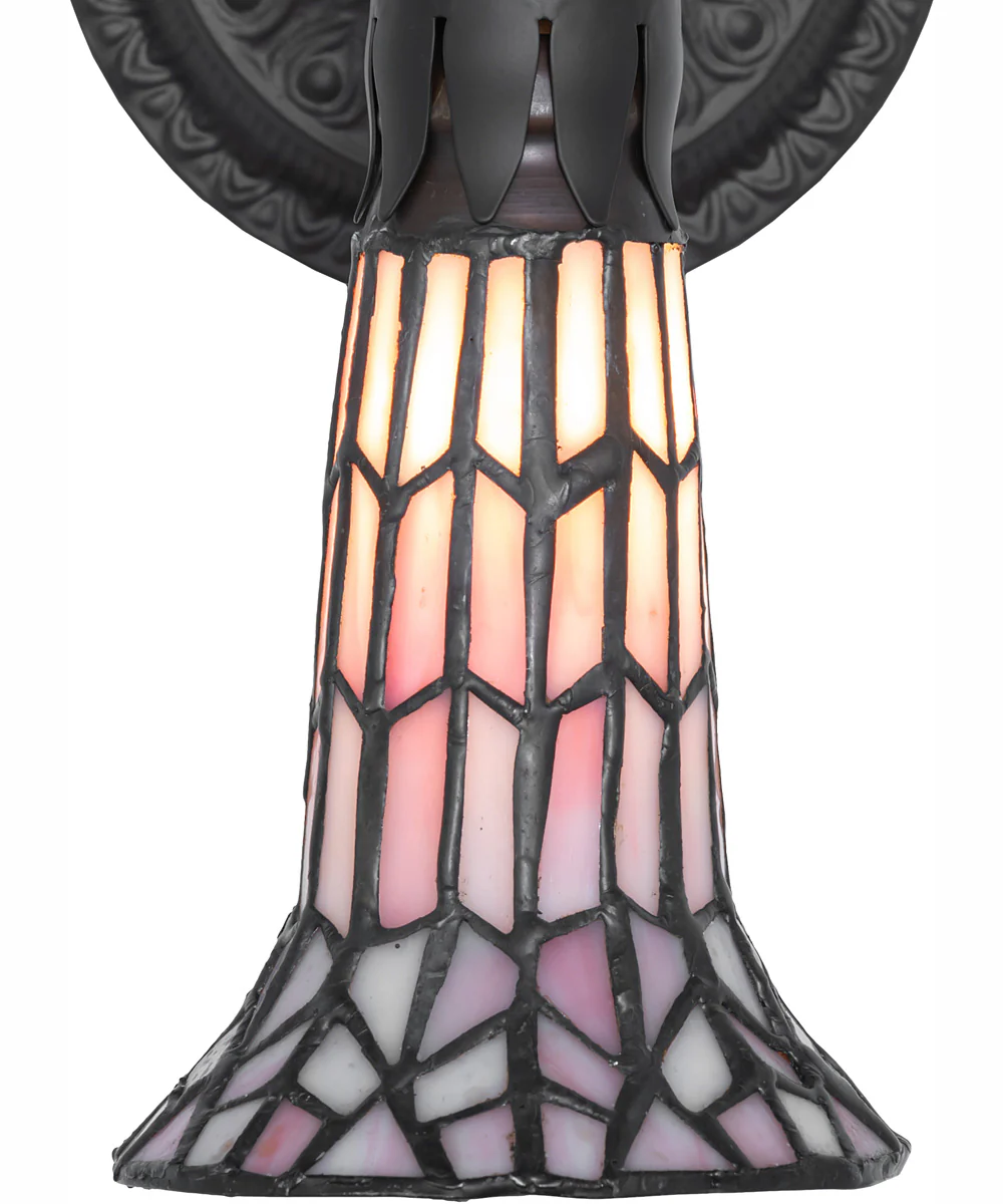 5.5" Wide Stained Glass Pond Lily Wall Sconce - Image 8