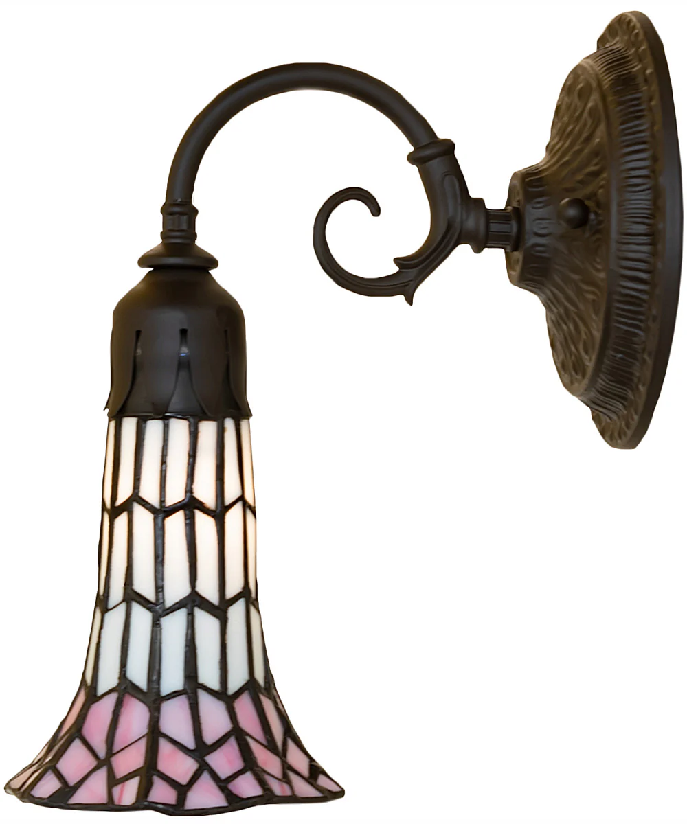 5.5" Wide Stained Glass Pond Lily Wall Sconce - Image 7