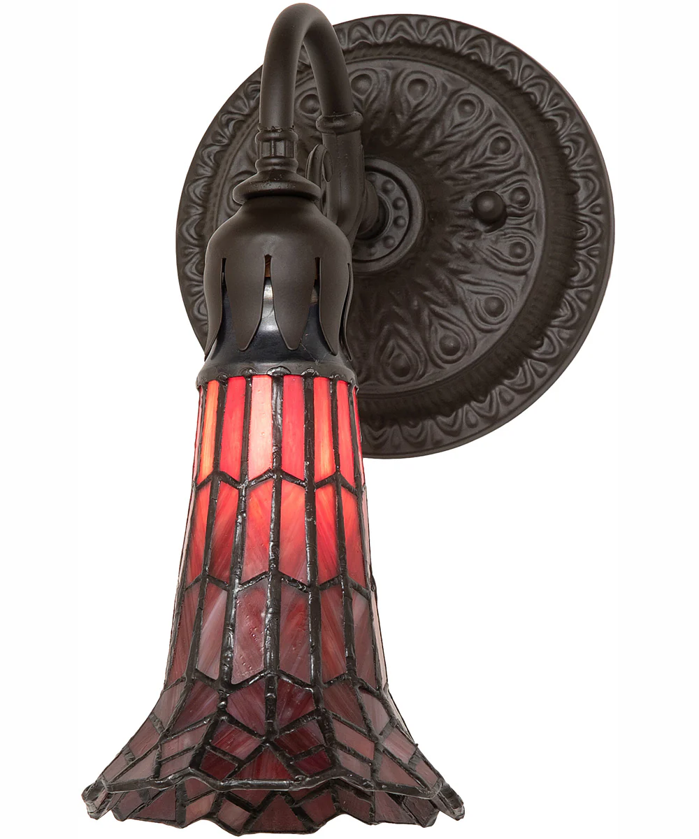 5.5" Wide Stained Glass Pond Lily Wall Sconce - Image 2