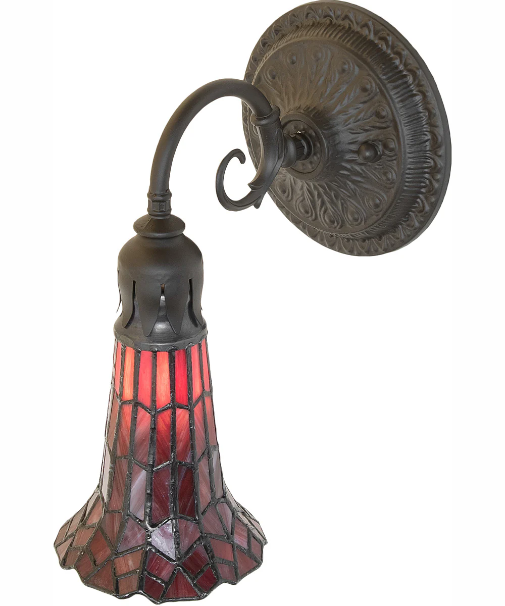 5.5" Wide Stained Glass Pond Lily Wall Sconce - Image 4