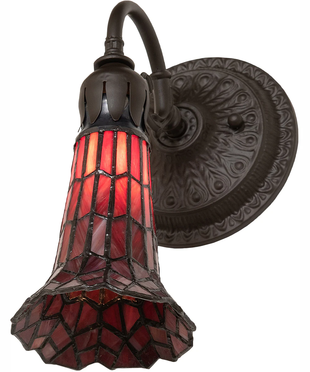 5.5" Wide Stained Glass Pond Lily Wall Sconce - Image 6