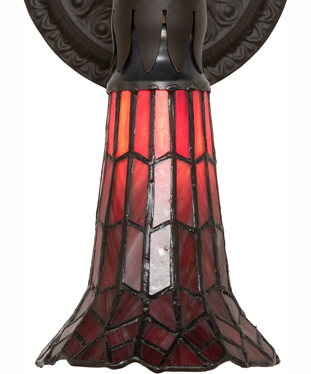 5.5" Wide Stained Glass Pond Lily Wall Sconce - Image 8