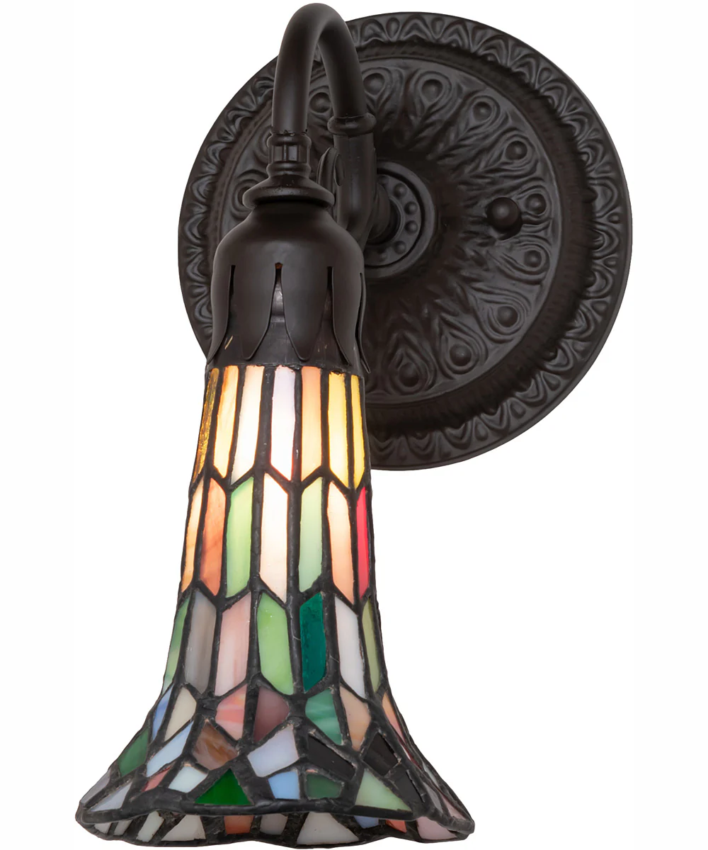 5.5" Wide Stained Glass Pond Lily Wall Sconce - Image 2