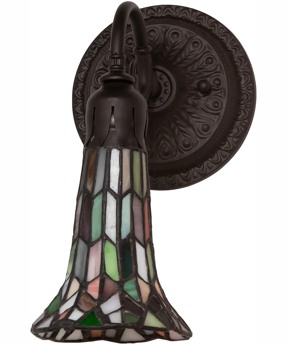 5.5" Wide Stained Glass Pond Lily Wall Sconce - Image 3