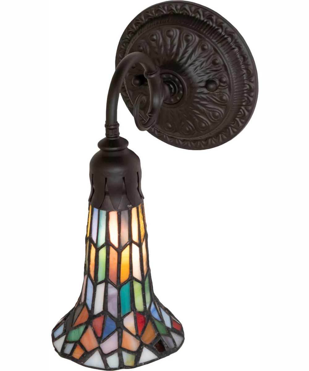 5.5" Wide Stained Glass Pond Lily Wall Sconce - Image 4