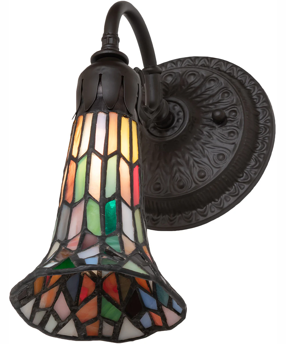 5.5" Wide Stained Glass Pond Lily Wall Sconce - Image 6