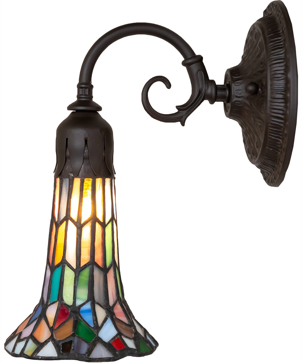5.5" Wide Stained Glass Pond Lily Wall Sconce - Image 7