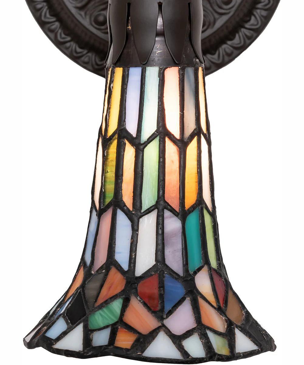 5.5" Wide Stained Glass Pond Lily Wall Sconce - Image 8