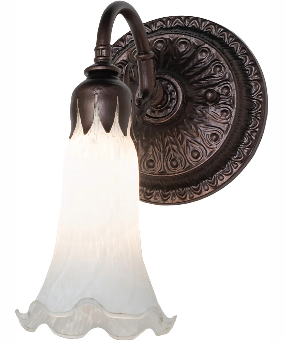 5.5" Wide White Tiffany Pond Lily Wall Sconce - Image 2