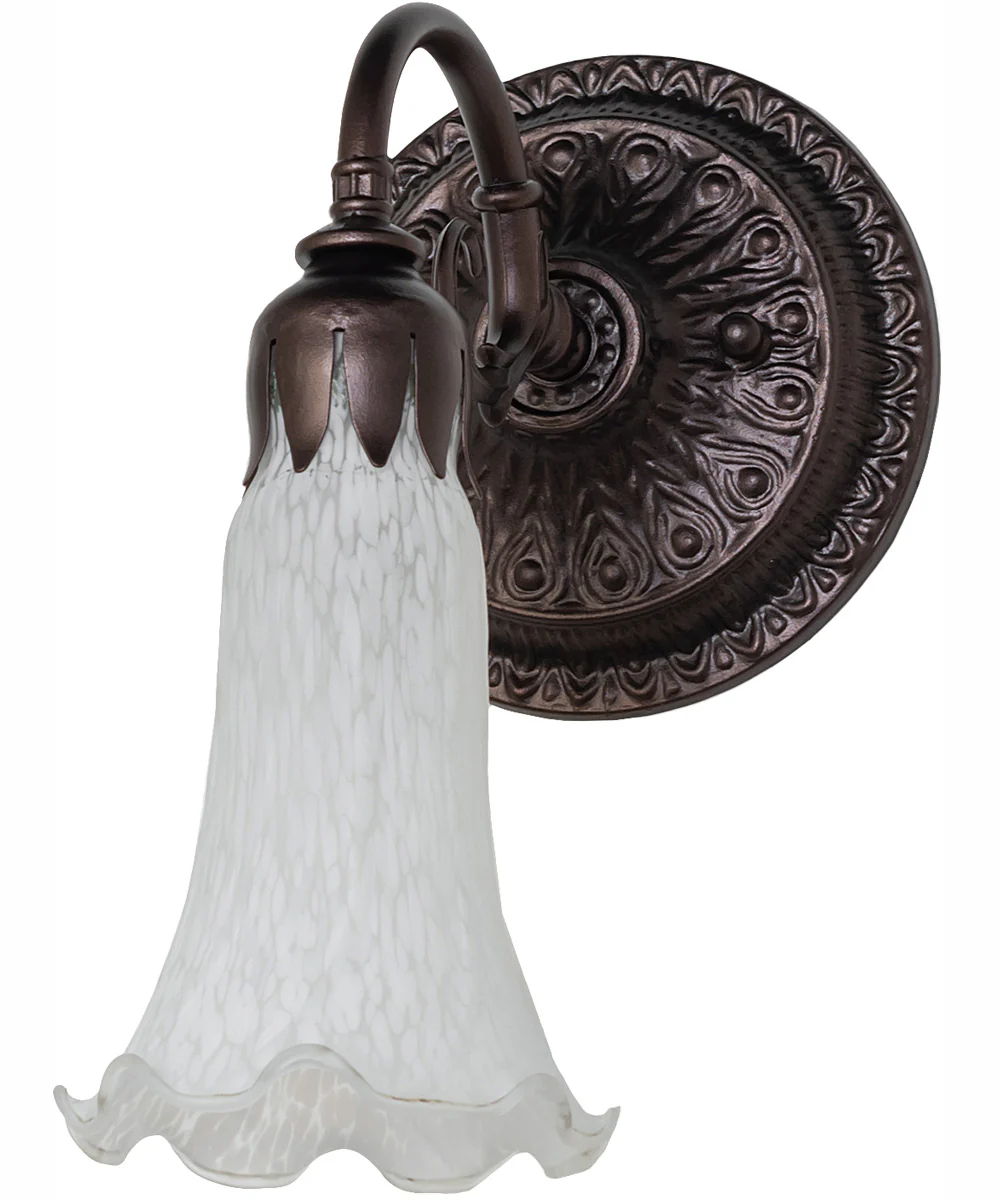5.5" Wide White Tiffany Pond Lily Wall Sconce - Image 3
