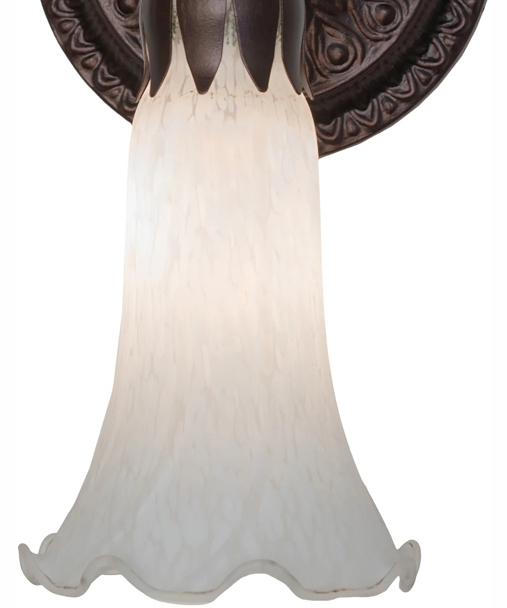 5.5" Wide White Tiffany Pond Lily Wall Sconce - Image 4