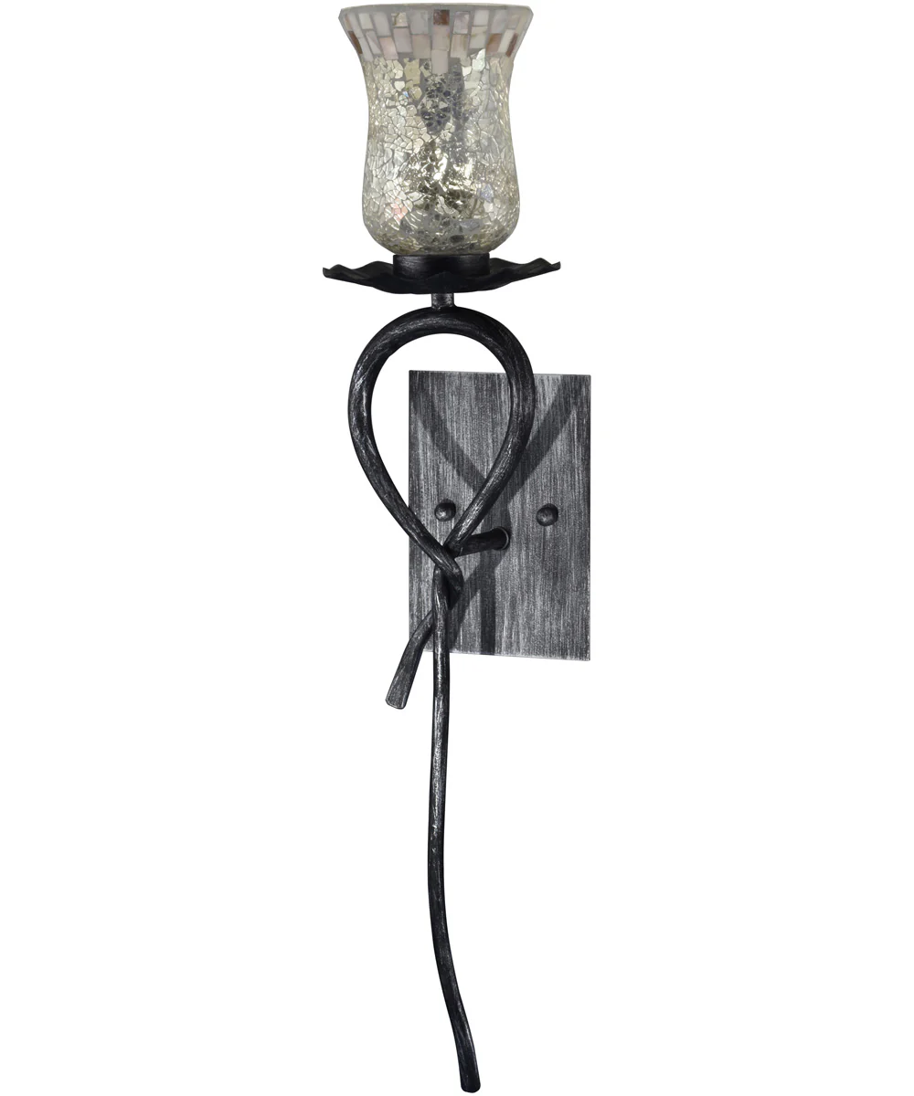 5.75 Inch W Hunters Led Mosaic Art Glass Creek Wall Sconce