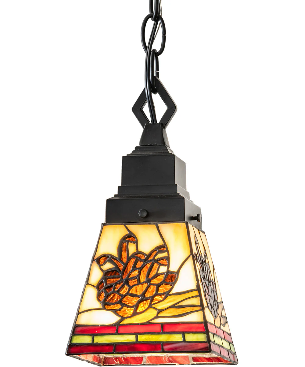 5" Square Pinecone Mini Pendant