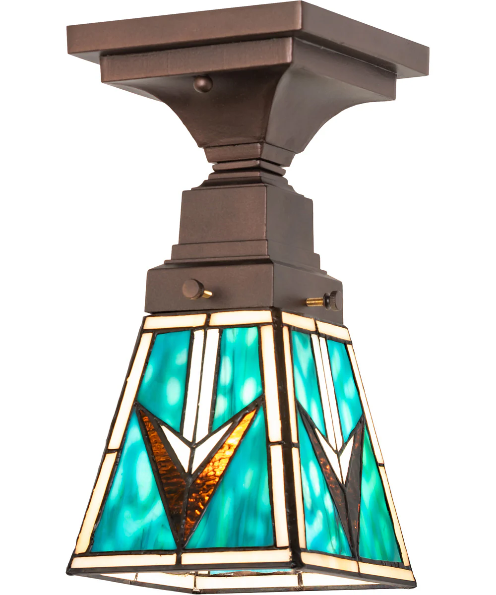 5" Square Valencia Mission Flushmount