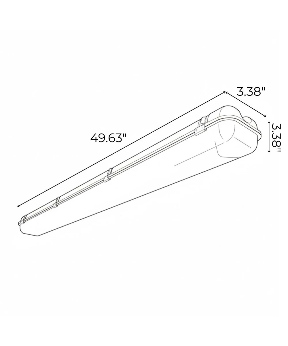 50"w Linear Vapor Tight 1-Light Integrated LED Light Strip [6 PACK] by RP Lighting - Image 5