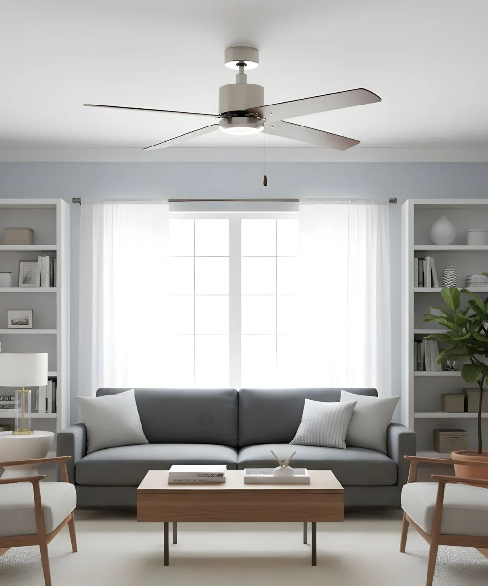 52" Aldea IV 4-Blade Ceiling Fan Brushed Nickel Motor Finish and Walnut Blade Finish - Image 2